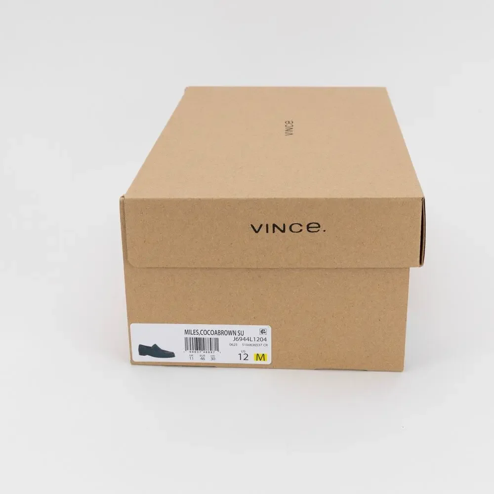 Vince Men Miles Suede Loafer Cocoa Brown Size 12 M/ 46 EU